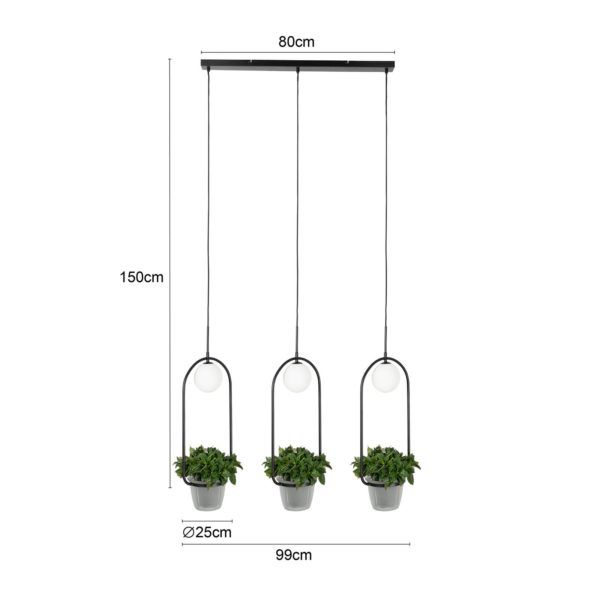 Lindby Orna suspension à 3 lampes ampoule fleur LINDBY