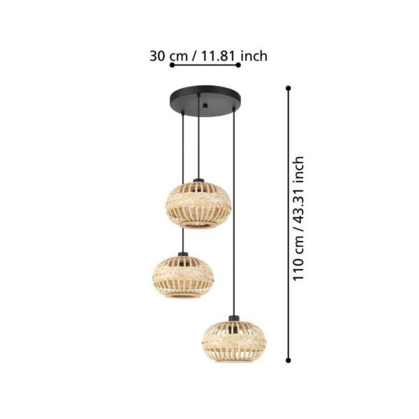 EGLO Amsfield 1 Suspension, à trois lampes, ronde EGLO