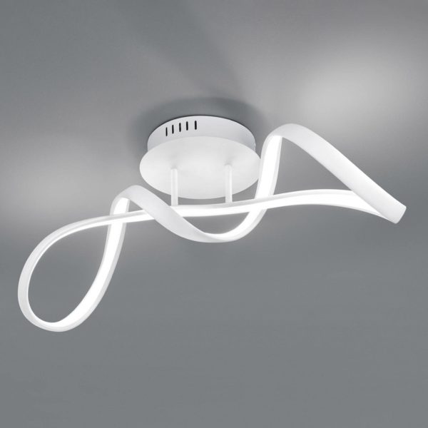 Reality Leuchten Plafonnier LED Perugia, variateur switch, blanc Reality Leuchten