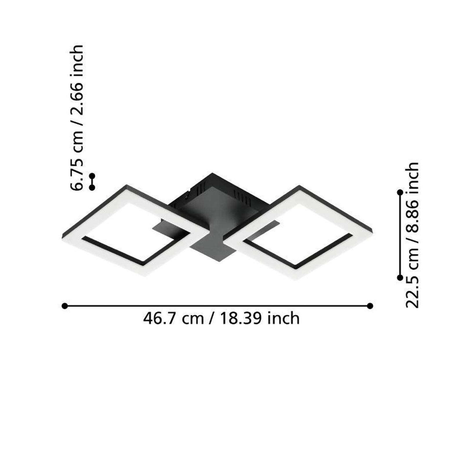 EGLO connect Paranday-Z plafonnier LED x2