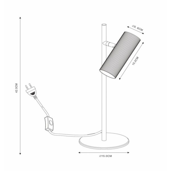 Lucide Lampe de table Clubs pivotante inclinable noire Lucide