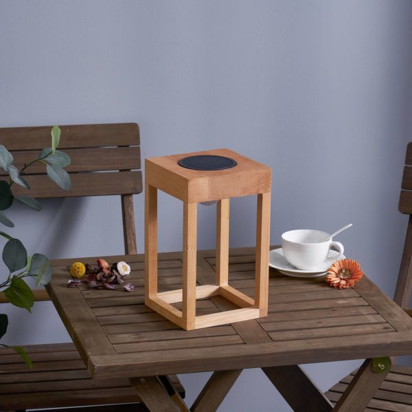 Lindby Peransa lampe de terrasse solaire en bois LINDBY