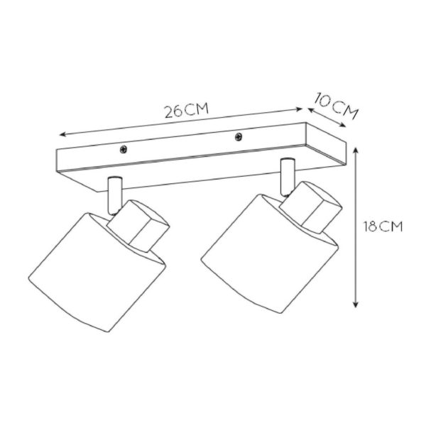 Lucide Spot pour plafond Alion abat-jour verre, 2 lampes Lucide