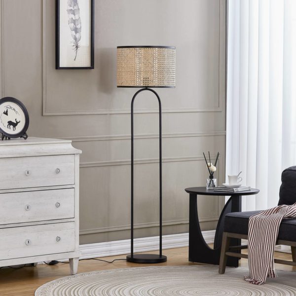 Lindby Yaelle lampe sur pied métal rotin 146 cm LINDBY