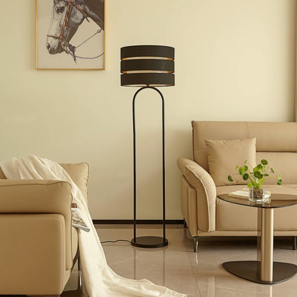 Lindby Tsomo lampe sur pied tissu Ø 40 cm LINDBY