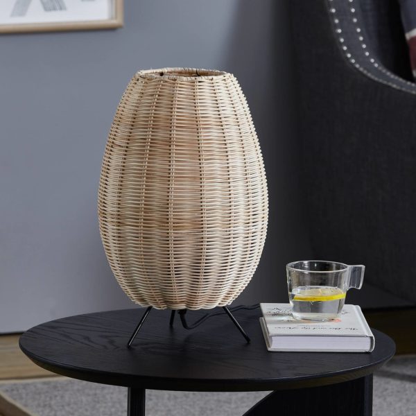 Lindby Oliana lampe à poser rotin E27 LINDBY