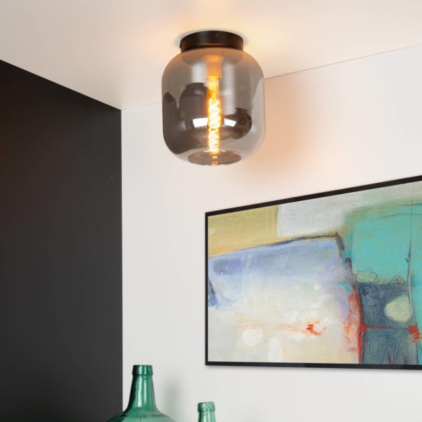 Lucide Plafonnier Joanet avec verre fumé, Ø 25 cm Lucide