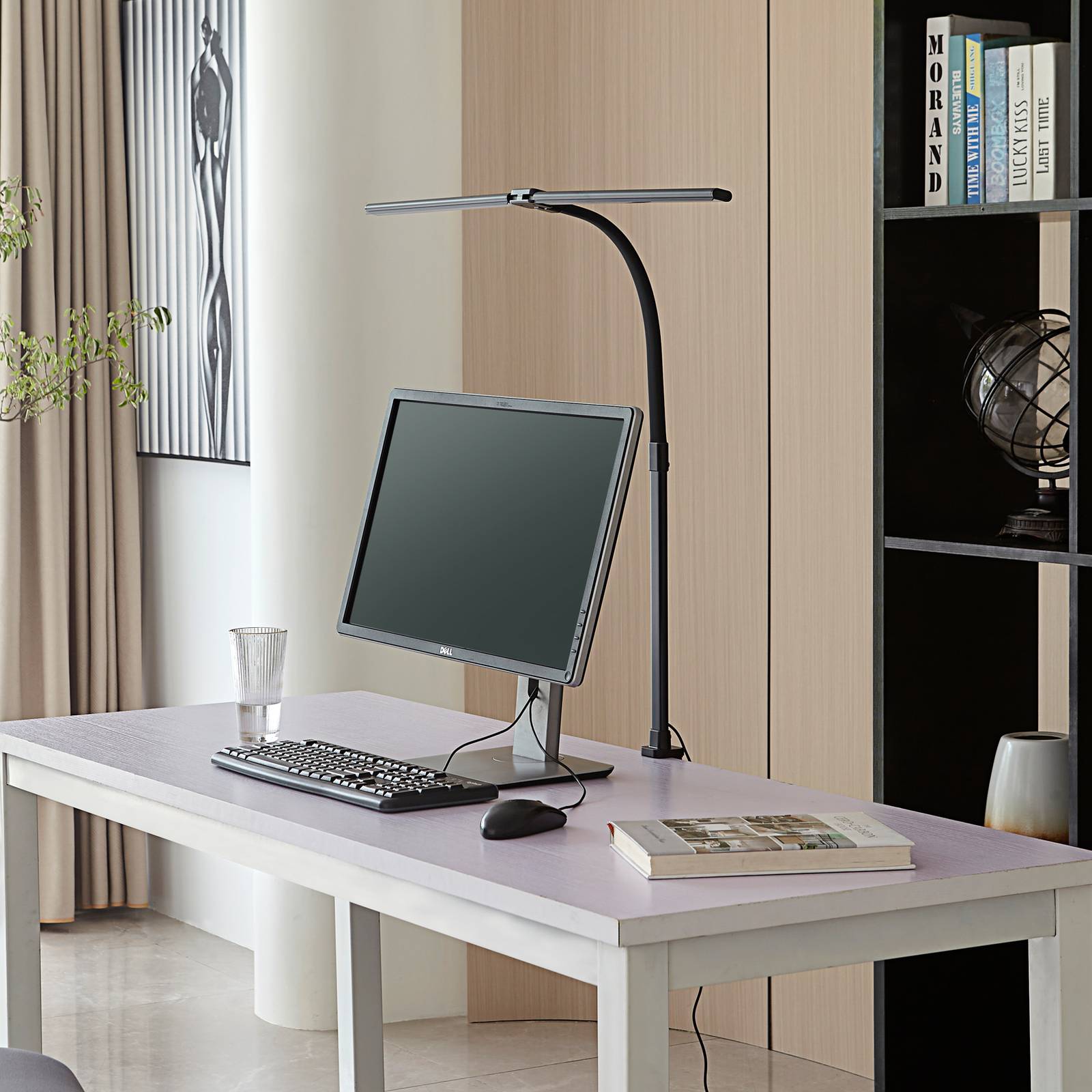 Lindby Nilay Homeoffice lampe à pince LED dim. CCT LINDBY