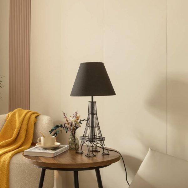 Lindby Croia lampe à poser cadre fil métal noir LINDBY