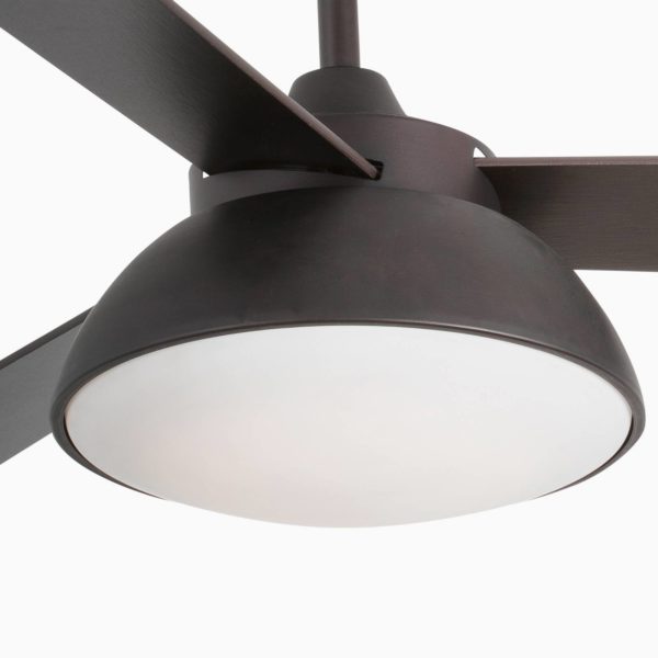 FARO BARCELONA Ventilateur de plafond Rodas à lampe LED, brun FARO BARCELONA