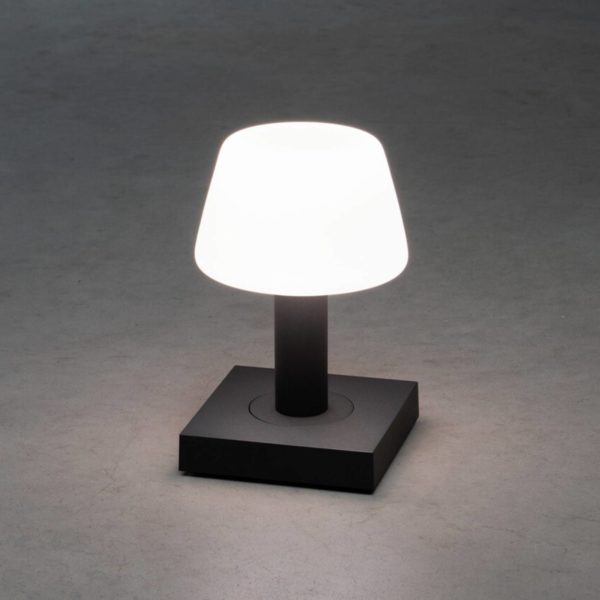 Konstsmide Lampe table LED Monaco, batterie, gris foncé Konstsmide