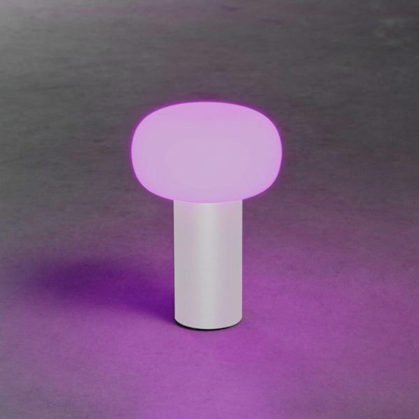 Konstsmide Lampe table LED Antibes IP54 batterie RGBW blanche Konstsmide