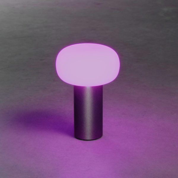Konstsmide Lampe table LED Antibes IP54 batterie RGBW rouille Konstsmide