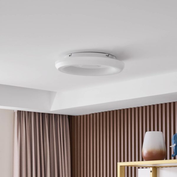 Lindby Smart Lynden Plafonnier LED Ø 38cm blanc RVB Tuya LINDBY