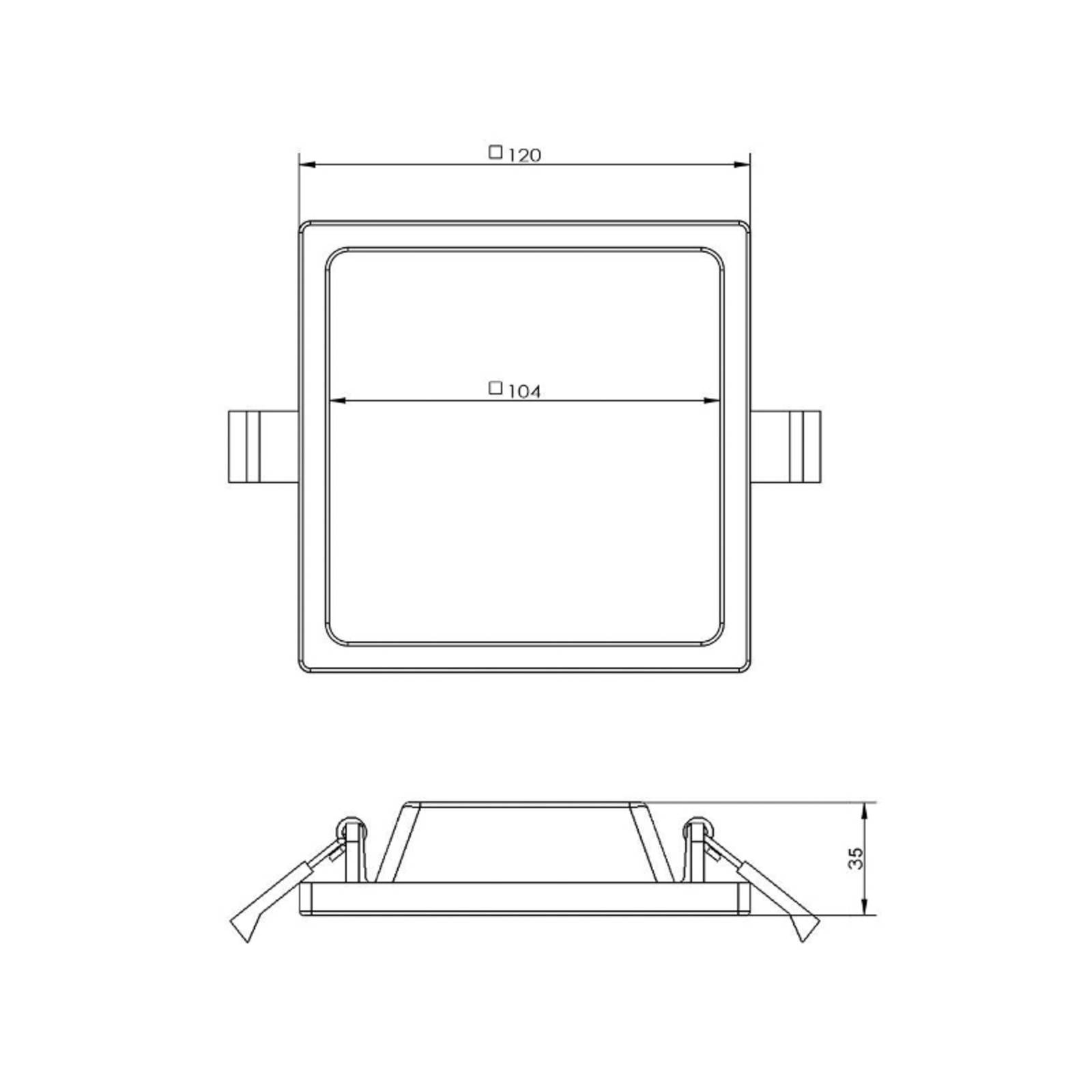 Deko-Light Plafonnier encastré LED Alya blanc 12x12cm 2.700 K Deko-Light