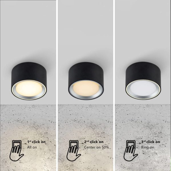 Nordlux Downlight LED Fallon 3-step-dim, blanc/acier Nordlux