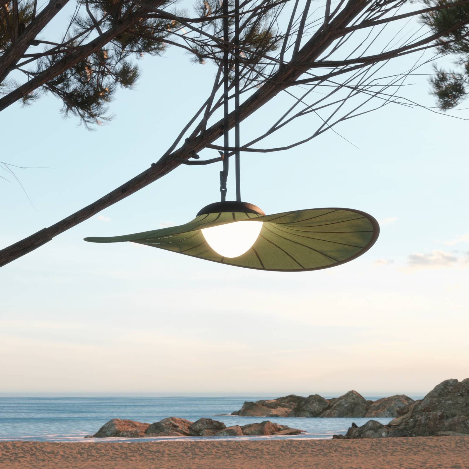 Easy Light Bloom Suspension Batterie IP65 Ø90cm vert olive Easy Light