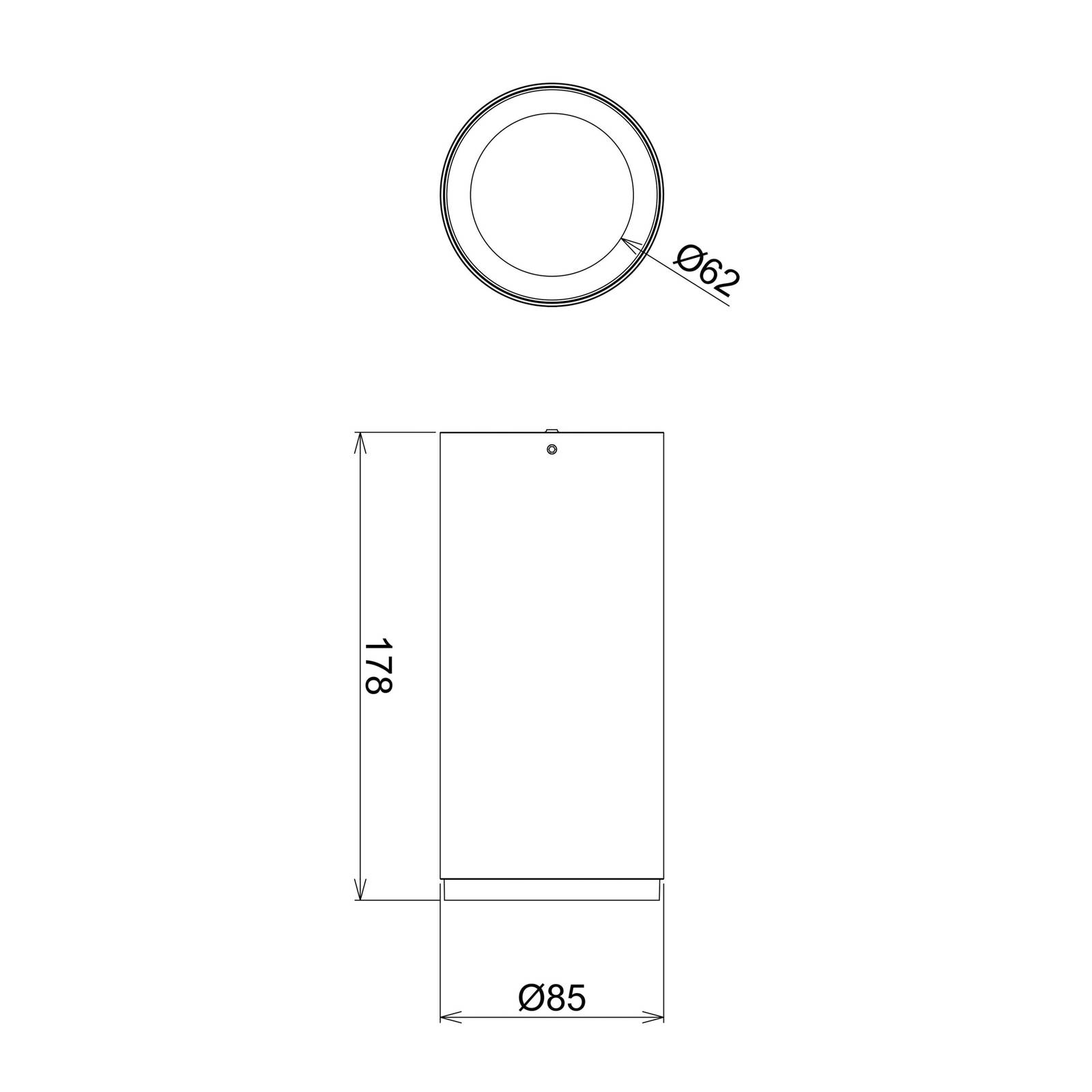 Deko-Light Downlight LED à monter Lucea 20 W noir Deko-Light