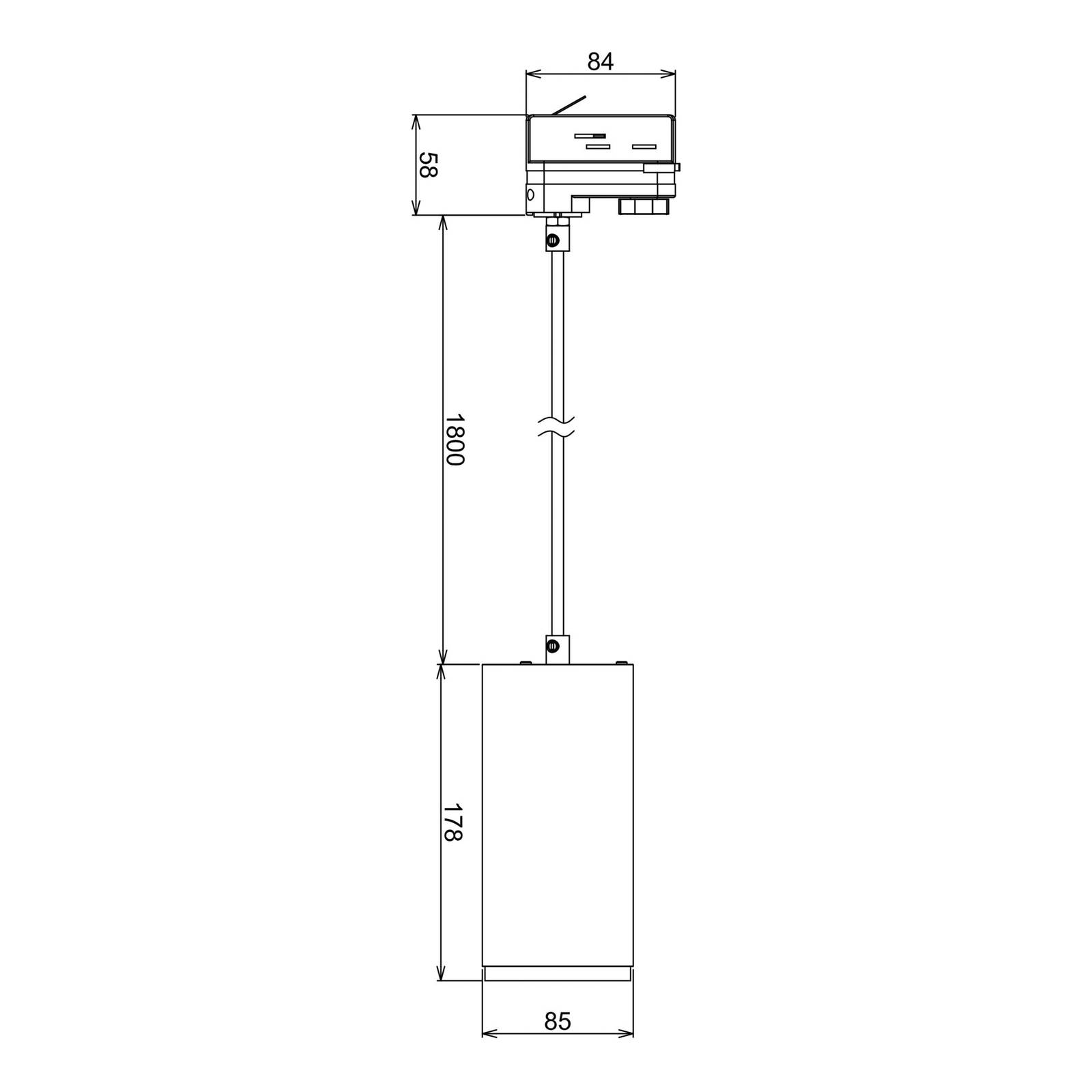 Deko-Light Suspension LED Lucea 3-Phases 15W noir Deko-Light