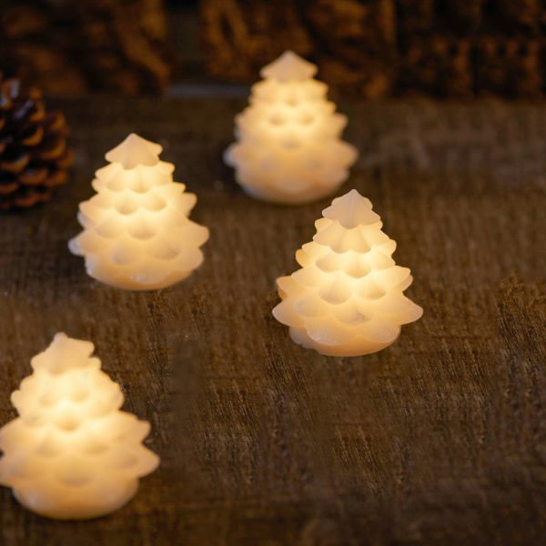 Sirius Lampe déco LED Carla mini, arbre, cire blanche, x4 Sirius