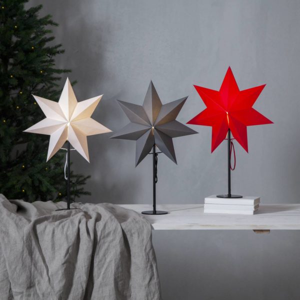STAR TRADING Étoile sur pied Mixa métal/papier noire/gris foncé STAR TRADING