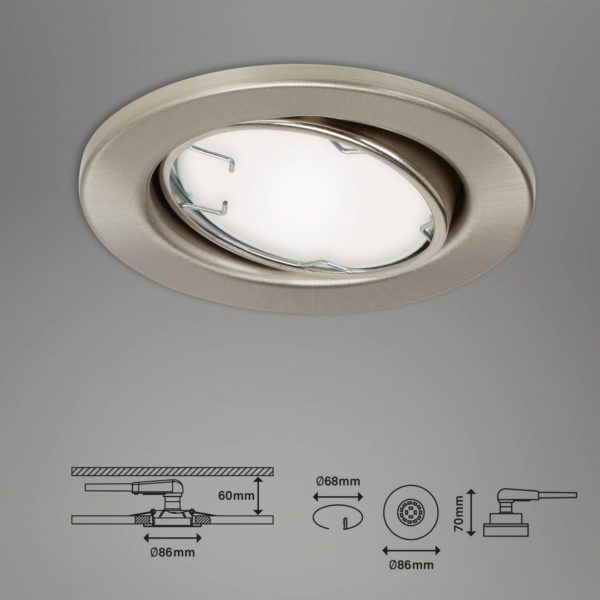 Briloner Luminaire encastrable LED Fit Move S, CCT RVB 3er, nickel Briloner