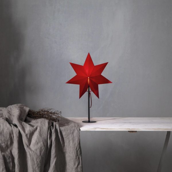 STAR TRADING Étoile sur pied Mixa métal/papier noire/rouge STAR TRADING