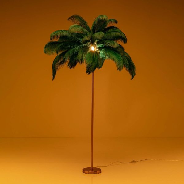 KARE Feather Palm lampe sur pied plumes, verte Kare