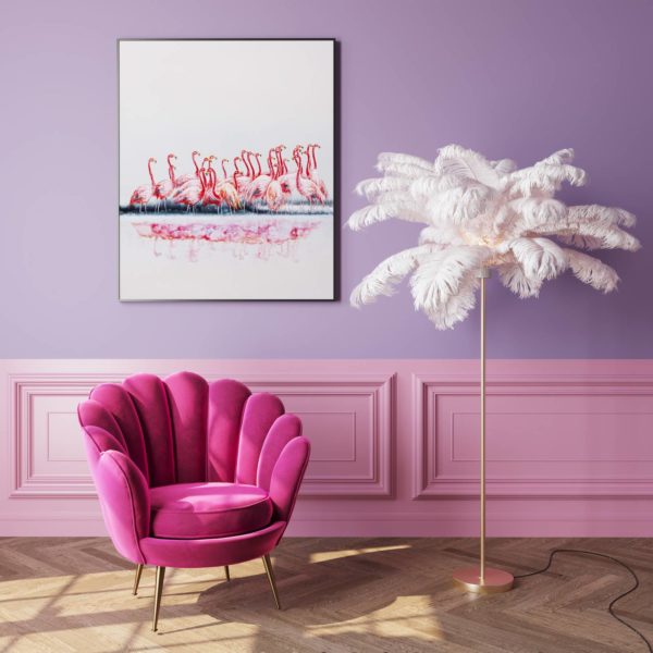 KARE Feather Palm lampe sur pied plumes, blanche Kare