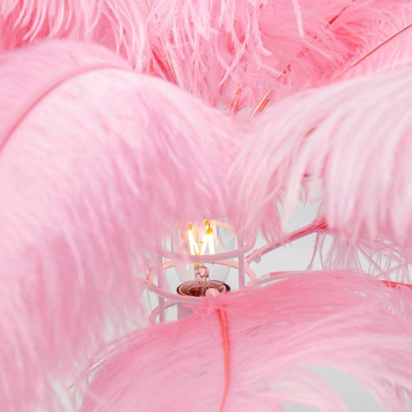 KARE Feather Palm lampe à poser plumes, rose Kare
