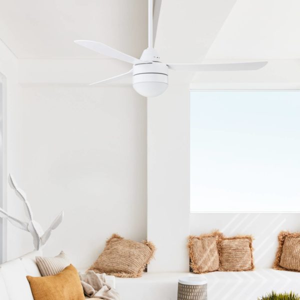 Beacon Lighting Beacon Ventilateur de plafond avec lumière Megara blanc Ø 122 cm silencieux Beacon Lighting