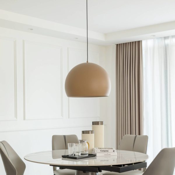 Lucande Lythara suspension LED brun clair Ø 50 cm LUCANDE