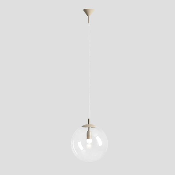 ALDEX Suspension Nohr, abat-jour verre, beige/claire ALDEX