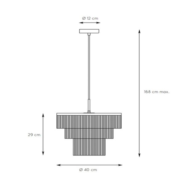 Lucide Suspension Extravaganza Frills, franges, Ø40 cm Lucide