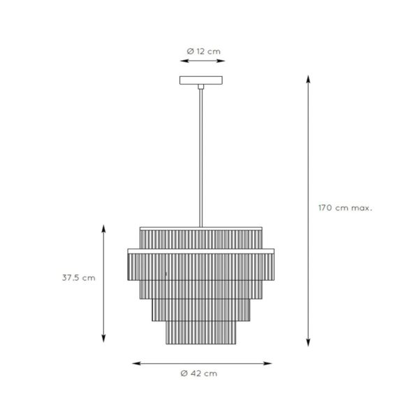 Lucide Suspension Extravaganza Frills, franges, Ø42 cm Lucide