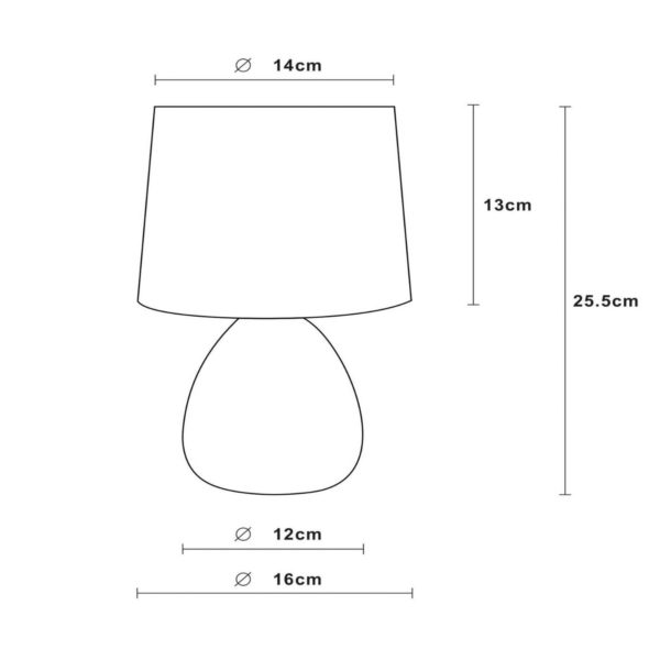 Lucide Lampe à poser Marmo pied en céramique, noire Lucide