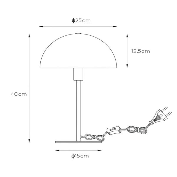 Lucide Lampe à poser Siemon en acier, Ø 25 cm, bleu Lucide