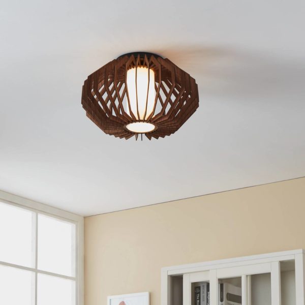 EGLO Plafonnier Rusticaria avec barres en bois EGLO