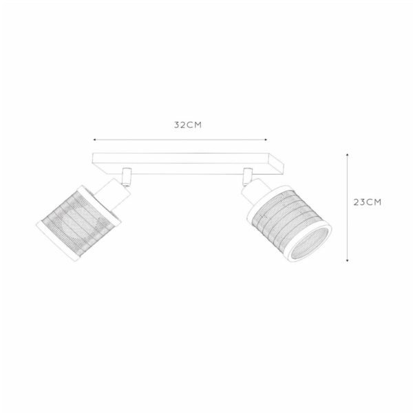 Lucide Spot pour plafond Tagalog en bambou