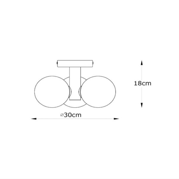 Lucide Plafonnier salle de bain Trudy x3 doré mat/opale Lucide