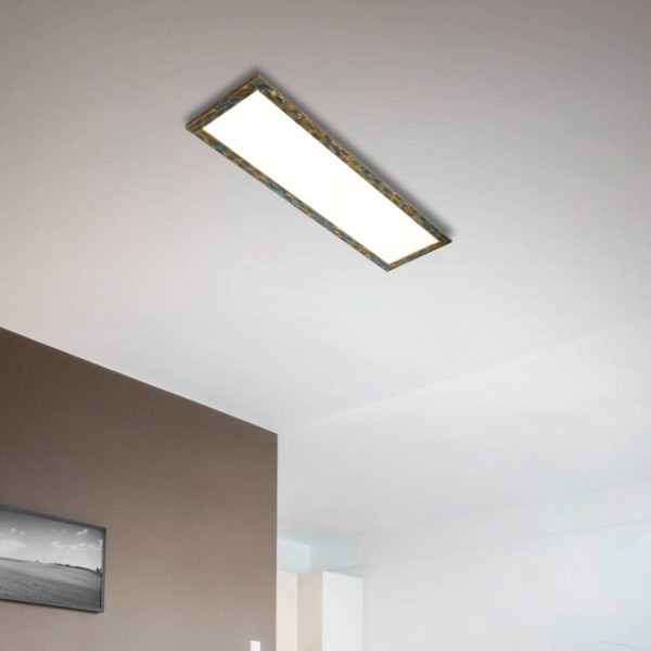 Quitani Panneau LED Aurinor, patiné or, 125 cm quitani