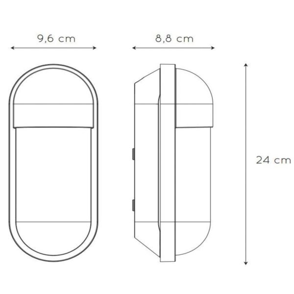 Lucide Applique d’extérieur Capsule, transparente/noire Lucide