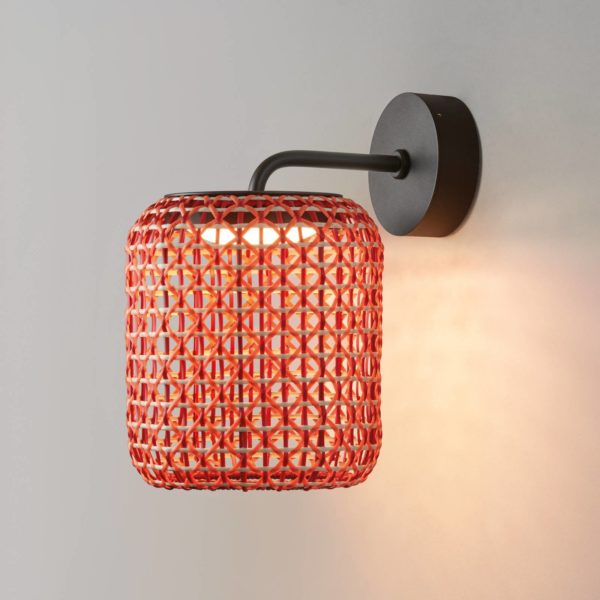 Bover Nans A Applique d’extérieur LED, rouge, Ø 21,6 cm Bover