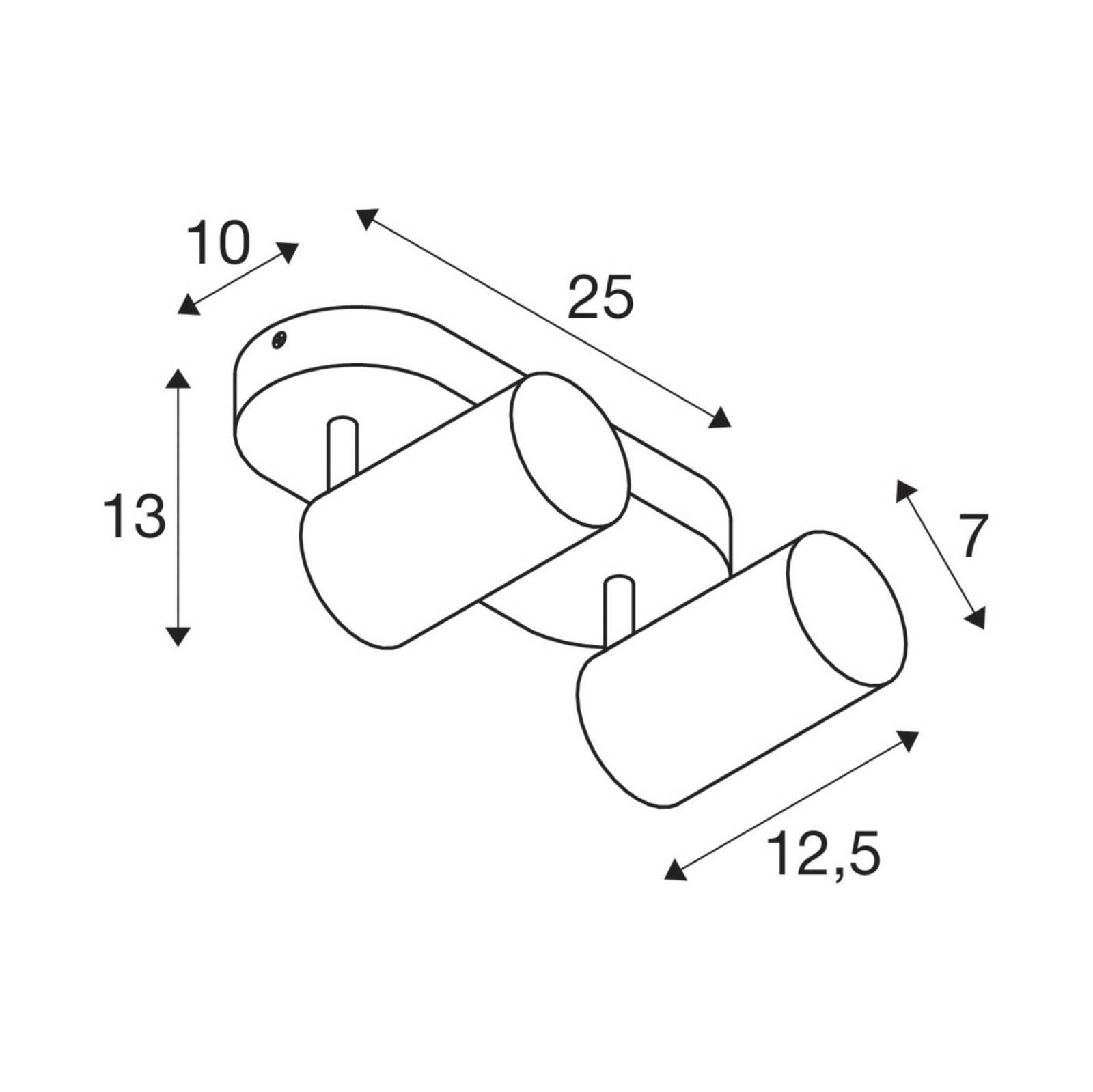 SLV Asto Tube spot GU10 à 2 lampes blanc SLV