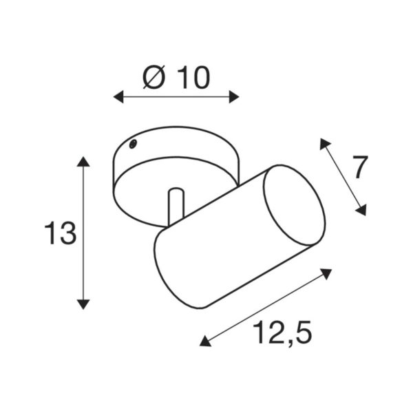 SLV Asto Tube spot GU10 à 1 lampe blanc SLV