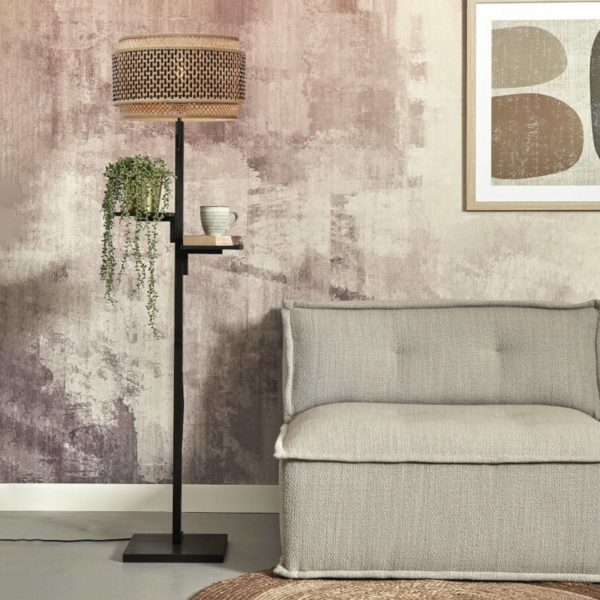 GOOD & MOJO Bhutan lampe sur pied tablette noir Good & Mojo