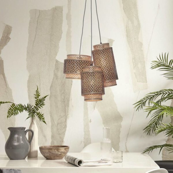 GOOD & MOJO Bhutan suspension faisceau, à 3 lampes Good & Mojo