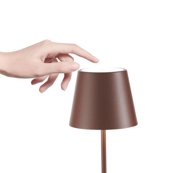 Zafferano Poldina mini lampe batterie IP65 corten Zafferano