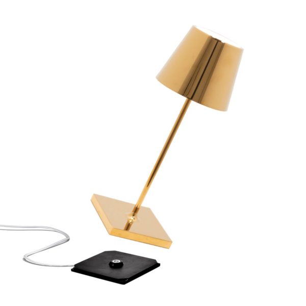 Zafferano Poldina mini lampe batterie dorée Zafferano