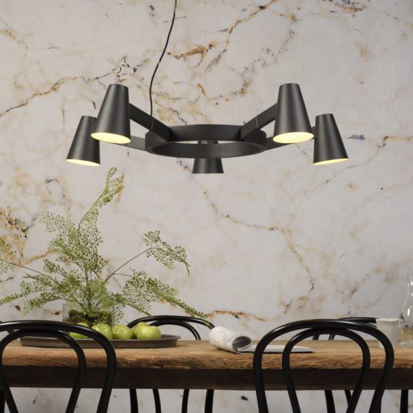 It's about RoMi Biarritz suspension noire 5 lampes It's About Romi